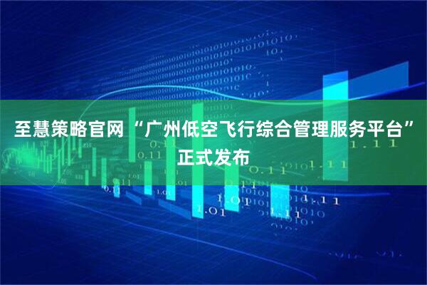 至慧策略官网 “广州低空飞行综合管理服务平台”正式发布